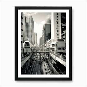 Bangkok, Thailand, Black And White Old Photo 4 Art Print