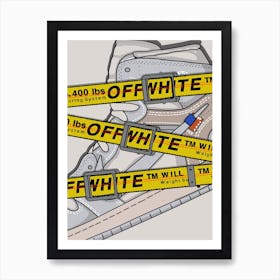 belt and sneakers white Art Print