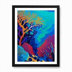 The Great Barrier Reef Australia Colourful Painting Tropical Destination Art Print