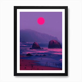 Sunset In The Waves Art Print