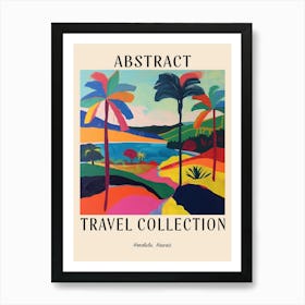 Abstract Travel Collection Poster Honolulu Usa 3 Art Print