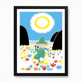 The Moomin Colour Collection Snufkin And Flowers Art Print
