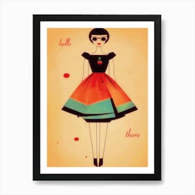 Hello There Girl Art Print