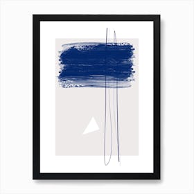 Blue Brushstrokes Print Art Print