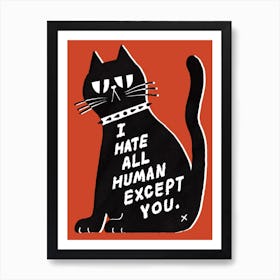 Mean Cat Art Print