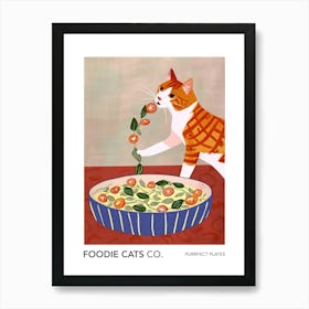 Foodie Cats Co Cat And Big Salad Art Print