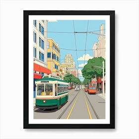 Myrtle Beach South Carolina, Usa, Graphic Illustration 4 Art Print