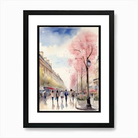 Champs-Elysées Avenue. Paris. The atmosphere and manifestations of spring. 36 Art Print