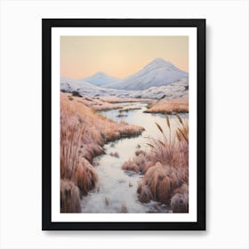 Dreamy Winter Painting Tongariro National Park New Zealand 2 Art Print