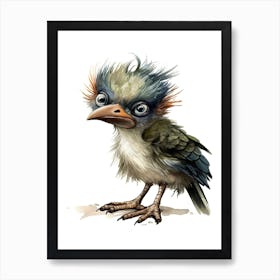 Microraptor Cute Dinosaur Watercolour 2 Art Print