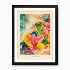 Fruity Jelly Candy Retro Collage 2 Poster Art Print