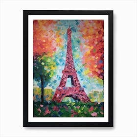 Eiffel Tower Paris France David Hockney Style 9 Art Print