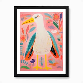 Pink Scandi Albatross 2 Art Print