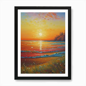 Sunset At The Beach 18 Art Print