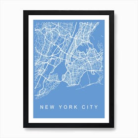 New York City Map Blueprint Art Print