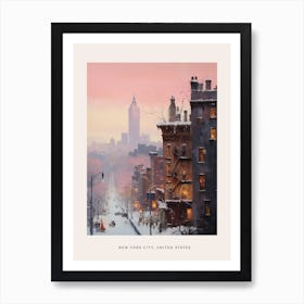 Dreamy Winter Painting Poster New York City Usa 3 Art Print