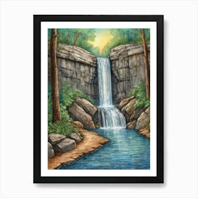 Waterfall In The Woods Art Print