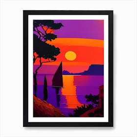 Matisse Inspired Boat Sunset Art Print