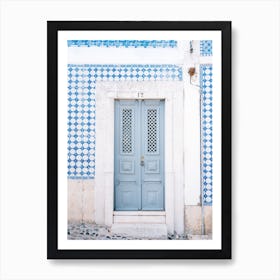 Baby Blue Door In Lisbon Art Print