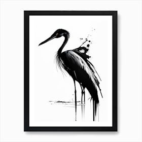 Black Heron Impressionistic 5 Art Print