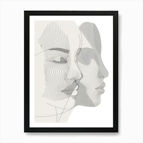 Women Portraits In Line 10 Art Print