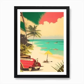 Diani Beach Kenya Vintage Sketch Tropical Destination Art Print