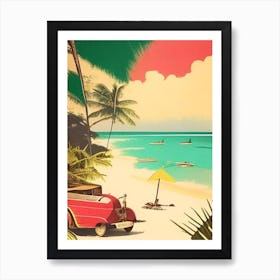 Diani Beach Kenya Vintage Sketch Tropical Destination Poster