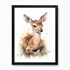 Fawn Watercolour Nursery 7 Art Print