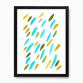 Brushstrokes5 abstract art painting hand painted modern contemporary office hotel living room shapes vertical minimal minimalist Art Print