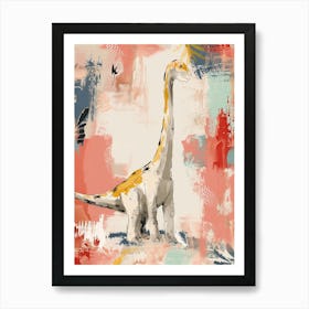 Cute Dinosaur Impasto Pastel Painting 2 Art Print