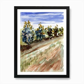 Bushes - impressionism vertical nature watercolor Anton Maliar Art Print