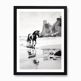 A Horse Oil Painting In Praia Da Marinha, Portugal, Portrait 4 Art Print