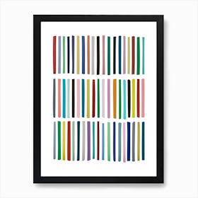 Scandinavian Multicolour Lines Art Print