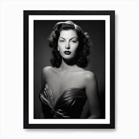 Black And White Photograph Of Ava Gardner Art Print