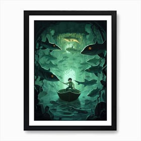 Boy In The Boat Art Print