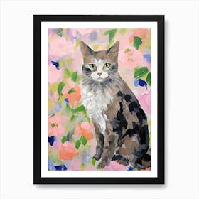 A Ragamuffin Cat Painting, Impressionist Painting 4 Art Print