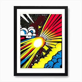 Meteor Shower Bright Comic Space Art Print