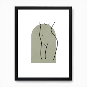 Olive Nude Figure 2 Art Print