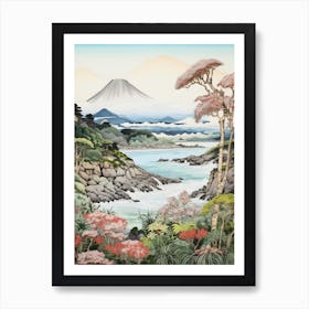 Shiretoko Peninsula In Hokkaido, Ukiyo E Drawing 1 Art Print