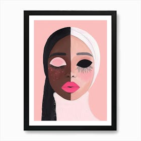 Black Woman With Pink Eyes 2 Art Print