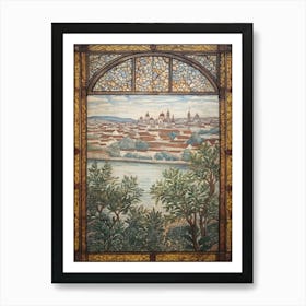 Window View Of Budapest Hungary In The Style Of William Morris 4 Art Print