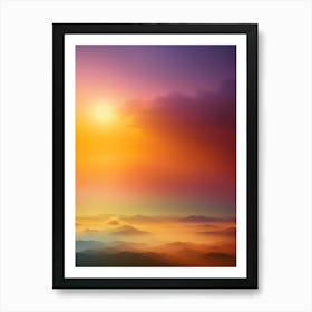 Sunrise Over Mountains-Reimagined Art Print