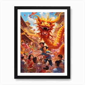 Dragon Dancing Chinese New Year 1 Art Print