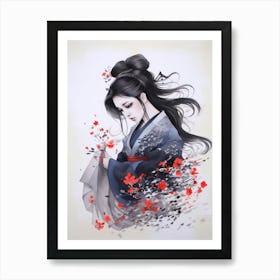 Japanese Calligraphy Illustration 8 Art Print