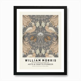 William Morris Beige Birds Poster Art Print