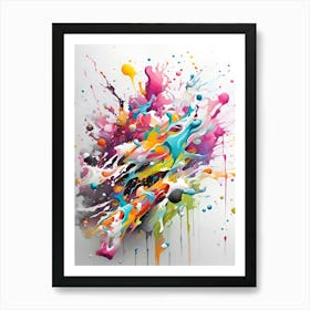 Colorful Paint Splashes Art Print
