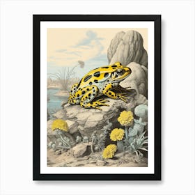 Golden Poison Frog Vintage Botanical 2 Art Print
