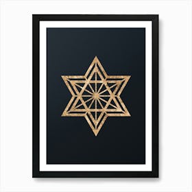 Abstract Geometric Gold Glyph on Dark Teal n.0286 Art Print