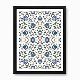 Turkish Pattern — Iznik Turkish pattern, floral decor Art Print