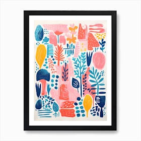 Garfield Park Conservatory Gardens Abstract Riso Style 2 Art Print